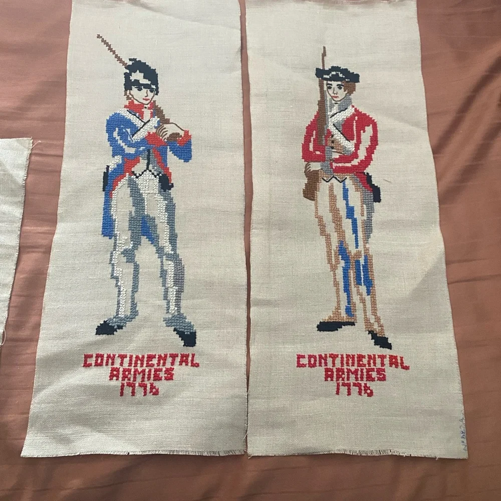 Handmade Cross Stitch Sampler - Continental Armies 1776